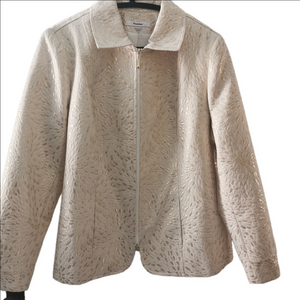 TanJay metallic pearl brocade jacket. Size 16. EUC